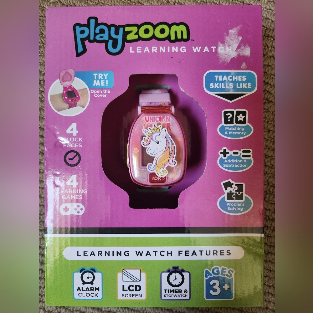 PlayZoom Unicorn Learning Watch for Kids New Requires Battery
